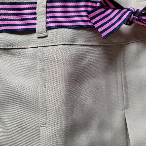 Girls A-Line Pleated Khaki Scooter Skirt Skort Uniform Striped Ribbon Belt Size - Picture 6 of 6